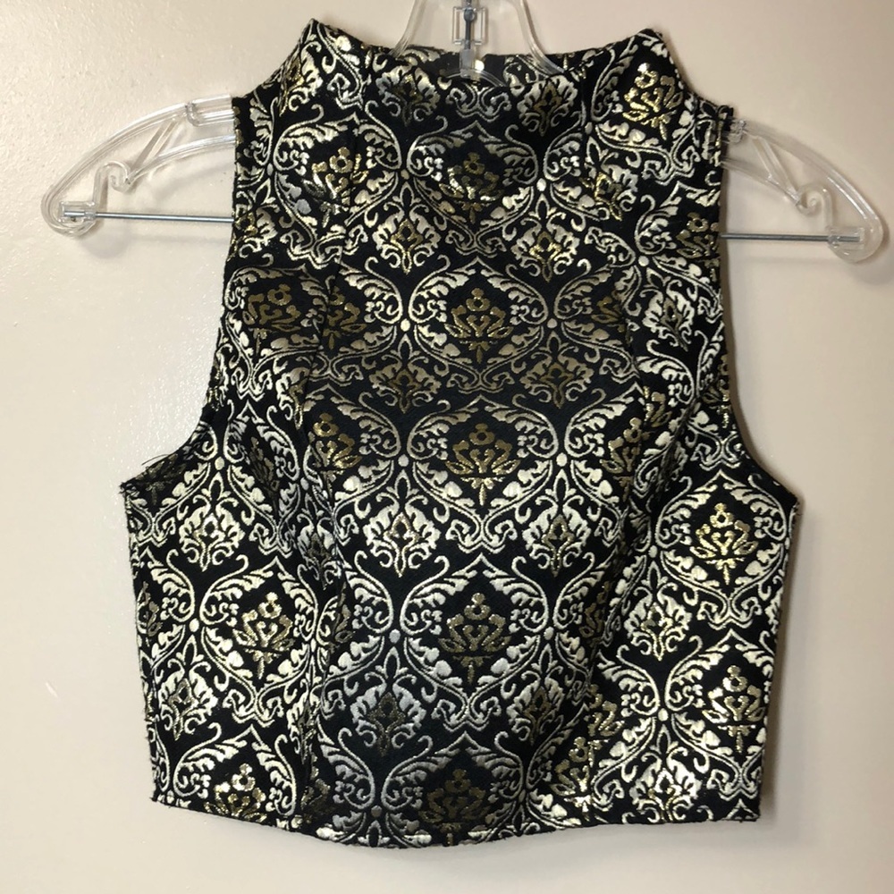 Monoco Gold and Silver Crop Top. Size S